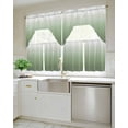 thumbnail image 4 of Sage Green Ombre Kitchen Curtain and Valance Set 3 Pieces, Rod Pocket Short Tier Curtains 36 Inch Length, Modern Sage Green Abstract Art Swag Topper Small Window Treatment for Cafe Bathroom Bedroom, 4 of 6