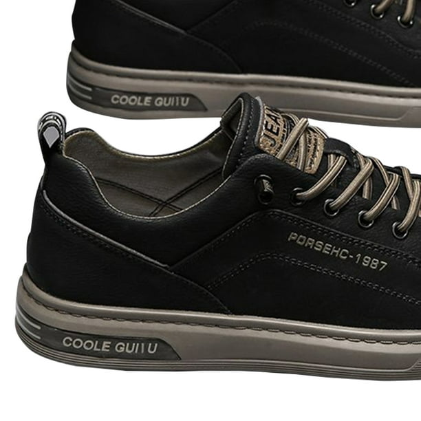 Zapatos casuales para hombre, zapatos cómodos de PU resistentes al desgaste para viajes al aire libre