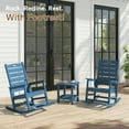 thumbnail image 3 of SERWALL Oversized Outdoor Rocking Chair with Footrest for Adults, HDPE All Weather Patio Rocker for Porch, Garden, Lawn, Black, 3 of 13