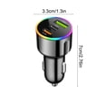 thumbnail image 3 of Yunuuuoa Fast Car Charger 60W 4 Port USB Cigarette Lighter Adapter with LED Light Quick Charge Compatible for iPhone Android Smartphones Tablets in Vehicle Travel, 3 of 6