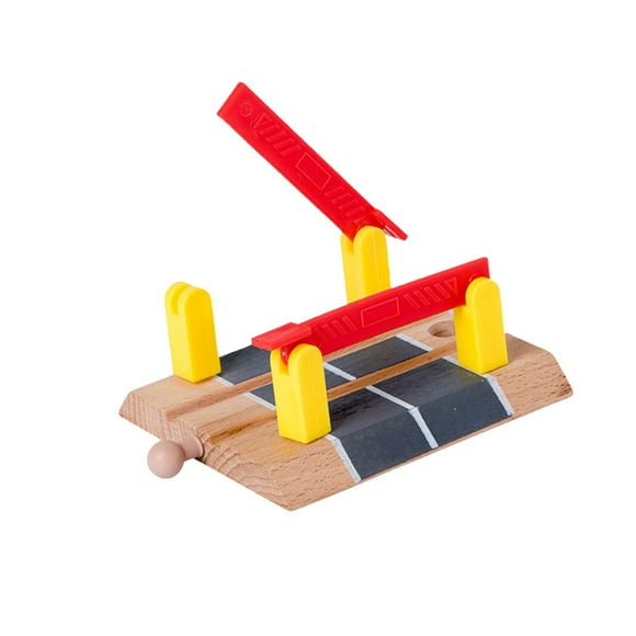 Wooden Toy Train Accessory Road and Railway Parts Fine Motor Montessori Toys for Toddlers 3+ Year Olds Gifts Level Crossing