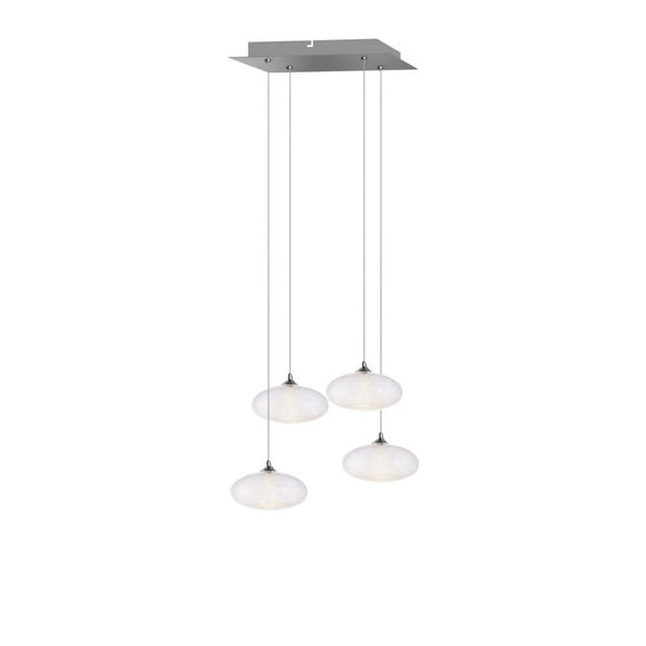 Luna 4 Light Chrome Pendant - Square Canopy
