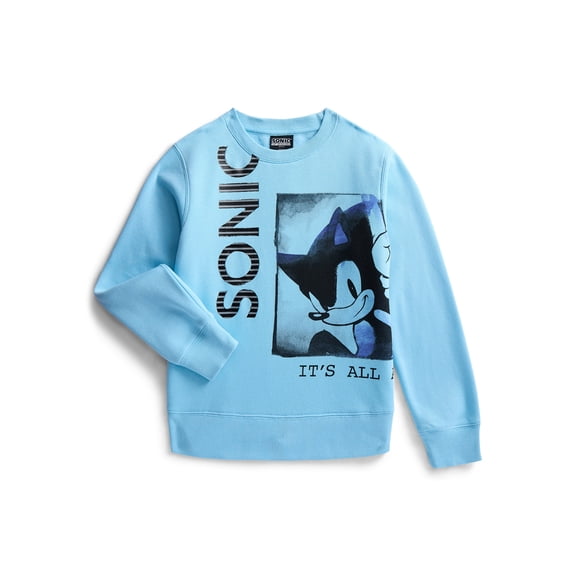 Sonic The Hedgehog Boys Graphic Crew Fleece Sweatshirt Sizes XS-2XL