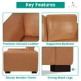 thumbnail image 6 of Naomi Home Freya Contemporary Oversized Genuine Leather Sofa by Naomi Home-Color: Tan, 6 of 20