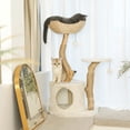 thumbnail image 3 of Modern Cat Tree for Indoor Small Cats - Real Wood Cat Tower with Scratch Post Hiding Enclosure-Unique Cat Tree, 3 of 6