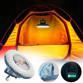 ESHOO Camping Fan with LED Lantern, 15000mAh Rechargeable Battery Powered Outdoor Tent Fan with Light & Hook, 270° Pivot Finish: Green GKJ0504XOH2628G