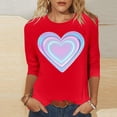 thumbnail image 2 of TaTaai Women's A 3/4 Sleeve Christmas Printed Round-neck Top Gift, 2 of 6