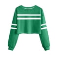 thumbnail image 3 of Oplxuo Cropped Striped Sweatshirt for Women Crewneck Long Sleeve Casual Pullover Loose Streetwear Tops, 3 of 3
