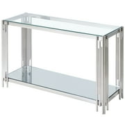 !nspire Collection Contemporary Metal Console Table, Silver