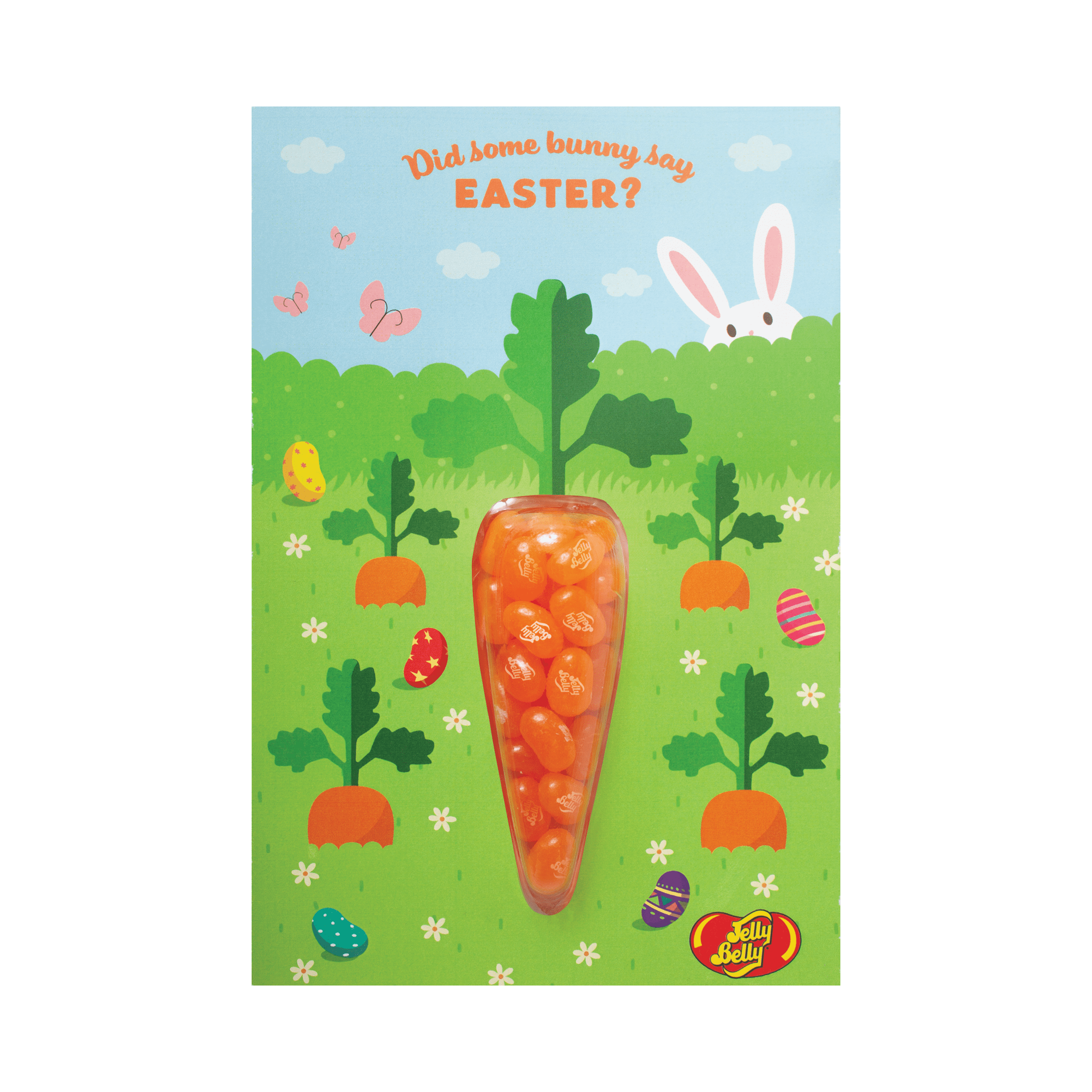 Jelly Belly® Easter Carrot Greeting Card with Tangerine Jelly Beans