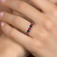 thumbnail image 4 of Gem Stone King 925 Silver and 10K Yellow Gold Red Ruby and Blue Sapphire Wedding-Bands Ring for Women | 1.75 Cttw | Round 4MM | Gemstone July Birthstone | Size 7, 4 of 6