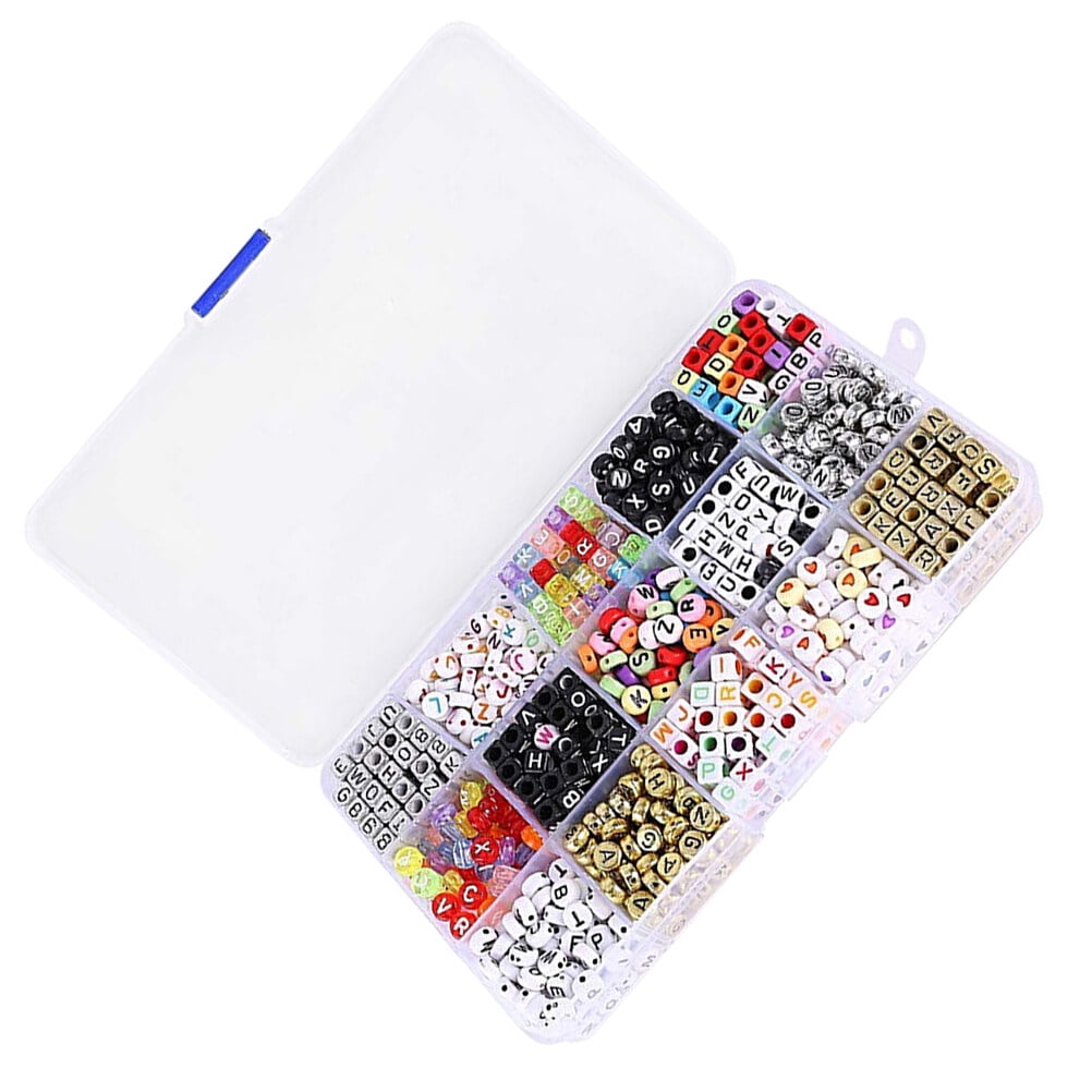 SHOWERORO 1100Pcs Acrylic Cube Letter Beads for Bracelets, , Assorted Colors, Perfect for Friends