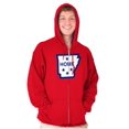 thumbnail image 5 of Arkansas Home State Pride Map Flag Zip Up Hoodie Men's Women's Brisco Brands L, 5 of 6