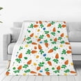 thumbnail image 1 of Balery Cute Carrot Manta de Felpa Suave y Acogedora – Cobija de Franela Aterciopelada para Cama, Lavable y Cálida para Sofá, Mascotas, Transpirable-40"x30", 1 of 7