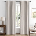 thumbnail image 2 of 100% Blackout Linen Curtains for Bedroom, Sage Green Solid Luxury Decor Thermal Insulation Room Darkening Draps for Living Room Nurs, 2 of 9