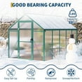 thumbnail image 6 of Tappio 8'x6.5' Outdoor Walk-in Greenhouse, Large Plant Gardening Canopy Green House with Aluminum Frame, Lockable Door, Vents, Green, 6 of 9