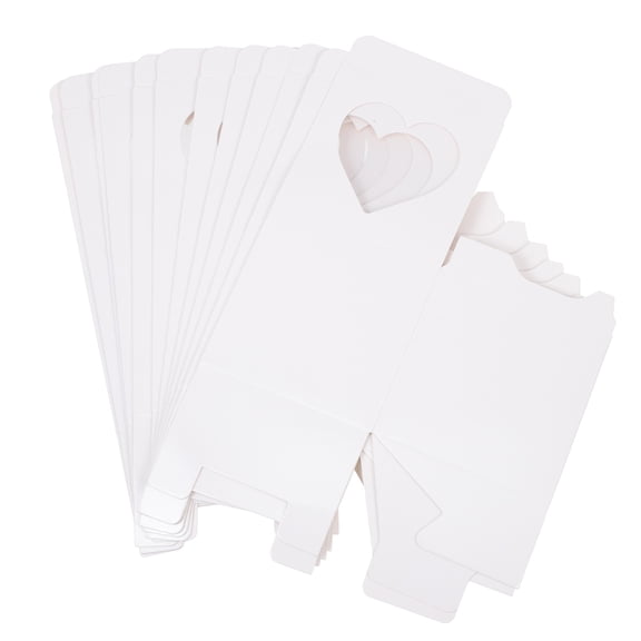 12pcs Heart Window Cupcake Boxes Single Use Small Cake Pastry Paper Boxes