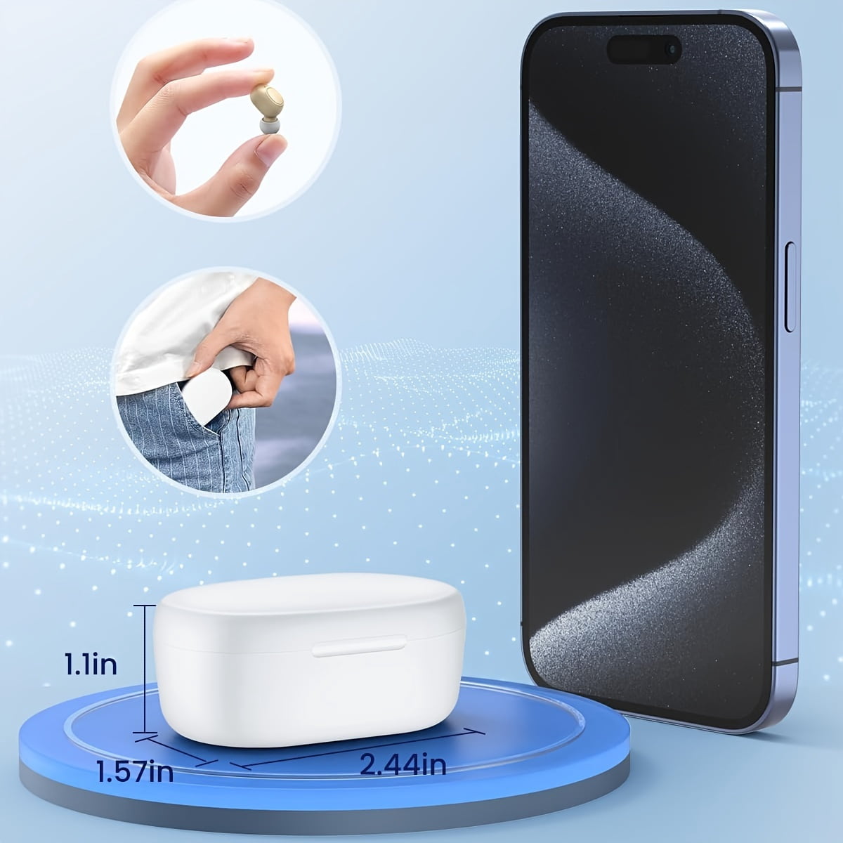 Hearing Aids for Seniors - Hearing Aid Rechargeable for Hearing Loss with Intelligent Noise Reduction, Volume Control and Portable Charging Case