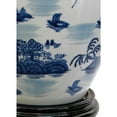 thumbnail image 2 of Oriental Furniture 11" Landscape Blue & White Porcelain Vase Jar, 2 of 3