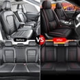 thumbnail image 6 of Fit for Honda Accord 2014 Seat Cover, PU Leather Full Set of 5 Seats With Lumbar Support Protect and Upgrade Seats, Black and Red Edges Car Seat Covers, 4-Door Sedans Only, Pet Car Seat Covers, 6 of 7