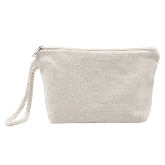Aspire 60-Pack Cotton Canvas Makeup Bag Wristlet, 7 1/2" x 4 1/4" x 2" - Natural
