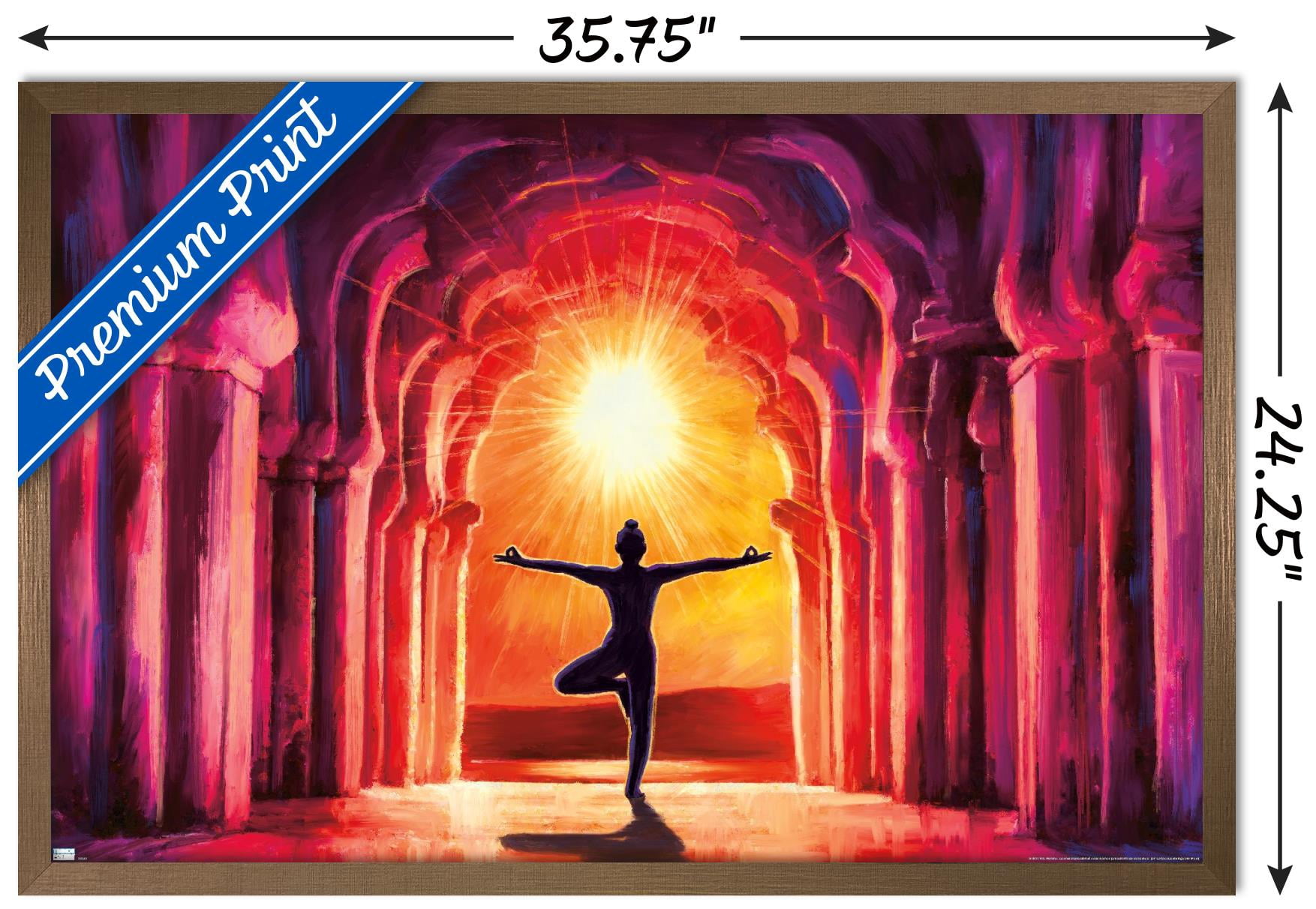 PD Moreno - Fine Art - Yoga Morning Sun Wall Poster, 22.375" x 34" Framed
