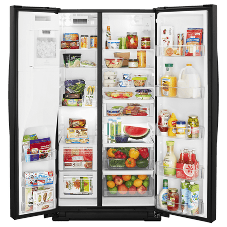 Whirlpool - 28.5 Cu. Ft. Side-by-Side Refrigerator with In-Door-Ice Storage - Black
