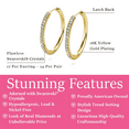 thumbnail image 4 of Cate & Chloe Bianca 18k Yellow Gold Plated 25mm Hoop Earrings with Swarovski Crystals for Women, 4 of 11