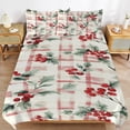 thumbnail image 6 of 3 Pcs Soft Bedding Set, Includes 1 Duvet Cover with Zipper And 2 Pillow Shams,Christmas Plaid Christmas Tartan King(102"×90"), 6 of 8