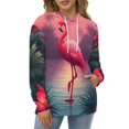 thumbnail image 4 of Tropical Flamingo Sunset-5 3D Print Hoodie Men Women Autumn Thin Pullover Sweatshirt Vintage Streetwear Tops, 4 of 6