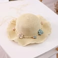 thumbnail image 2 of Jalioing Toddler Girls Straw Sun Hat Cute Summer Vacation Beach Hat Wide Brim UV Protection Sun Hat for Kids, 2 of 2