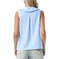 thumbnail image 3 of INSPIRE CHIC Cute Gingham Sleeveless Tops for Women's Peter Pan Collar Ruffled Trim Button Down Blouse XL Light Blue, 3 of 6