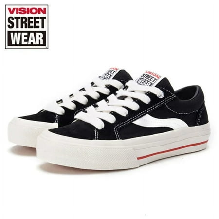 

VISION STREET WEAR Sport Skateboarding Shoes Retro Black Rubber Low Top Suede Canvas Shoes Unisex Skate Sneakers Men and Women