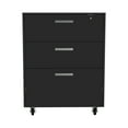 thumbnail image 2 of LiviNest Mobile Storage Cabinet with Charging: 4-in-1 Office Organizer - 3 Large Drawers & Lock for Home Office - Modern Black Rolling Cabinet with Power Outlet, 2 of 5