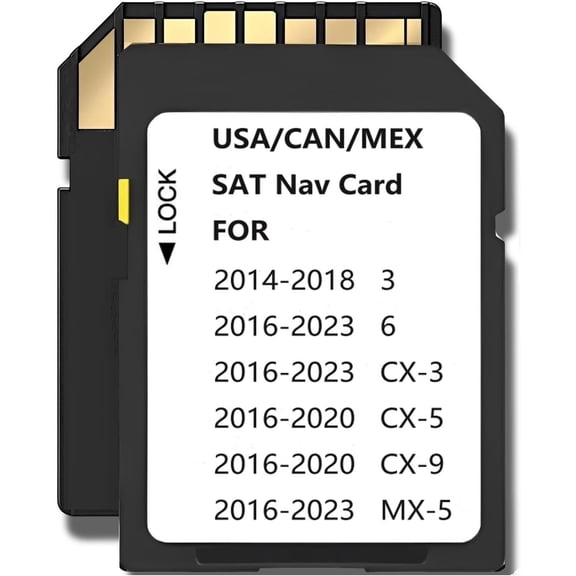 Latest Navigation SD Card Memory, Compatible with maz*da Models: (2016-23)-Cx3，(2016-20)-CX5，(2016-20)-Cx9. (2016-23)-Mx5. (2014-18)-3. (2016-23)-6, Can/Mex/USA Maps(NAVISD1423)
