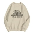 thumbnail image 4 of iTNHFP Chemises en Coton pour Femmes Mode Féminine Imprimé Lettre Ample Manches Longues Col Rond Chandail à Capuchon Léger, 4 of 4