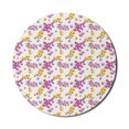 thumbnail image 1 of Aloha Mouse Pad for Computers, Hawaiian Purple and Yellow Flourishing Orchid Branches and Buds Floral Motifs Pattern, Round Non-Slip Thick Rubber Modern Mousepad, 8" Round, Multicolor, by Ambesonne, 1 of 2