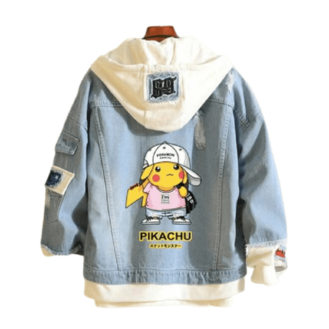 Chaqueta vaquera casual estilo Pikachu atuendo lindo