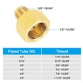 thumbnail image 5 of Uxcell 5/8" Flare Female x 3/8" Flare Male Brass Flare Pipe Fitting with Flare Nut, 5 of 7