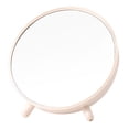 thumbnail image 1 of EeaseCA Nordic Desktop Storage Vanity Mirror Creative Round Desktop Jewelry Sundries Storage Box with Triangle Kickstand (Beige), 1 of 7