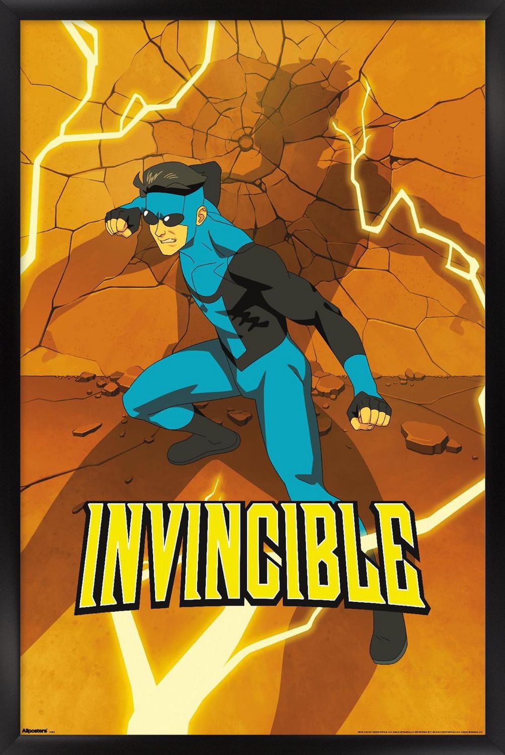 Invincible: Season 3 - Blue Suit Teaser One Sheet Wall Poster, 14.725" x 22.375" Framed