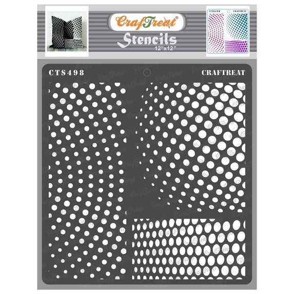 CrafTreat Halftone Circles Stencil for Painting and Crafting - 12"x12"