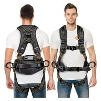 Fall Protection Construction Safety Harness - QCB Chest and Legs - Aluminum D-Rings - Oil and Dust Resistant