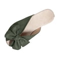 thumbnail image 3 of Women's Flat Mules Open Toe Bow Decor Casual Summer Shoes with Slip-On Style Non Slip Comfortable Sandals for Women, 3 of 9