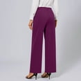 thumbnail image 5 of Gytharion Women's High Waisted Dress Pants Solid Color Casual Wide Leg Pants with Buttons Elastic Waist Trousers, 5 of 5