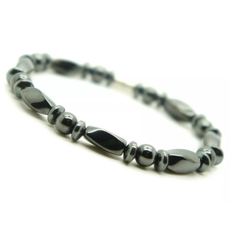 Hematite Beads Bracelet Strong Clasp Pain Relief Energy Powerful 7.5"