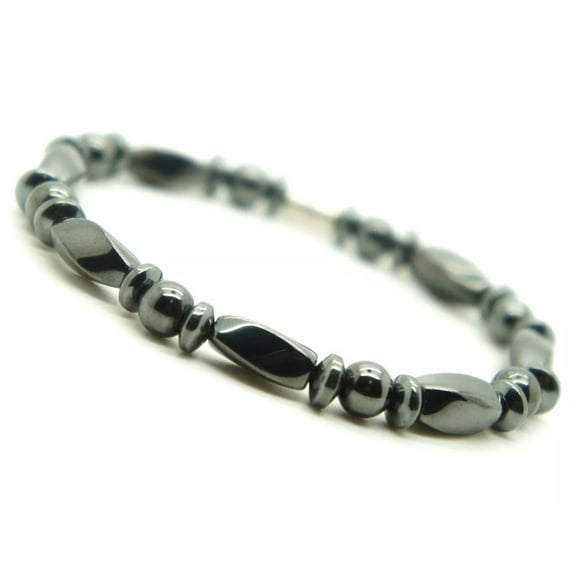 Hematite Beads Bracelet Strong Clasp Pain Relief Energy Powerful 7.5"