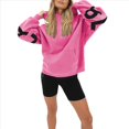 thumbnail image 3 of Sudaderas con Capucha de Moda para Mujer, Sudaderas Holgadas de Gran Tamaño, Camisetas de Larga, Corte Holgado. Rosa Roja M, 3 of 8