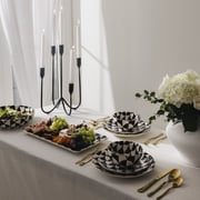 Thyme & Table Emmett Ceramic Cereal Bowl, Black and White, 25 oz