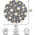 thumbnail image 4 of Coolnut Daisy Flower Dinner Mat, 15.4'' Round Placemat, Table, Non-Slip and Durable, Easy to Clean Home Decor, 4 of 7